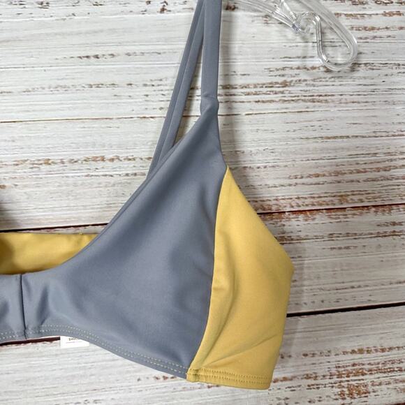 NEW Free People Seea Vega Lotus Gray and Yellow Bikini Top, NWT, Small, MSRP $75 - Picture 7 of 14